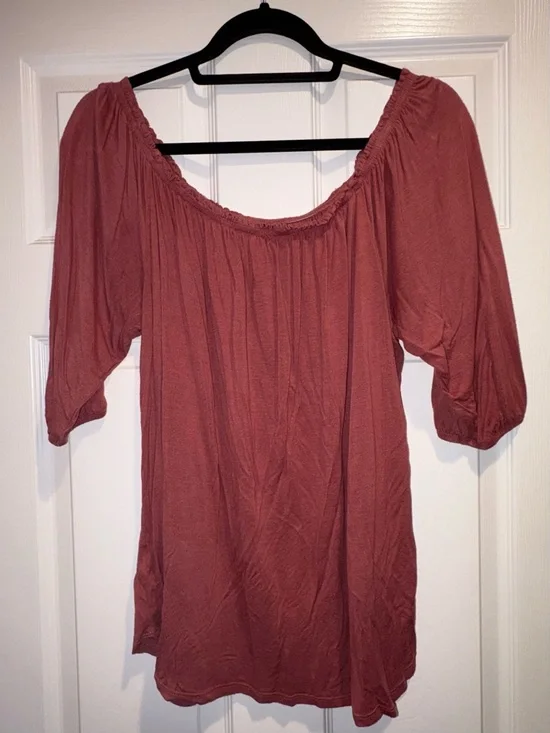 Rewind Rust Floral Embroidered Tunic Off the Shoulder - Picture 2 of 3